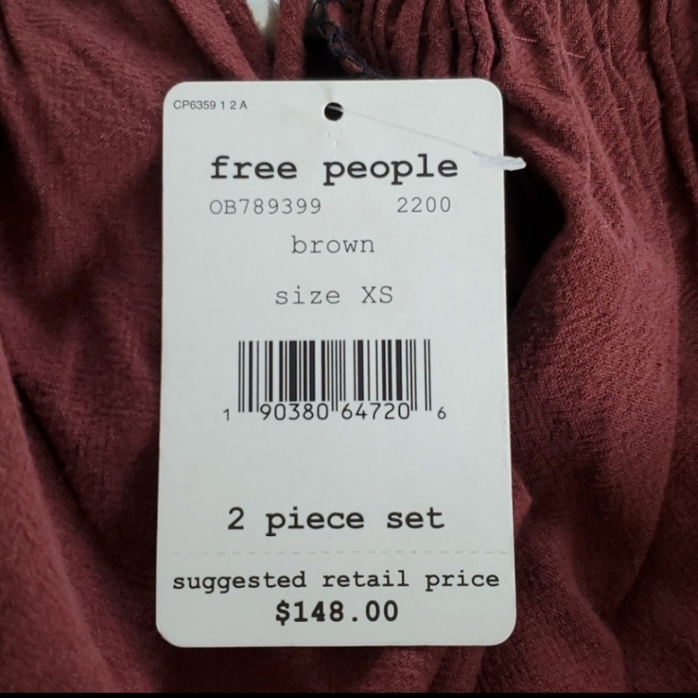 NWT Free people wrap skirt and boho embroidered crop top - Picture 12 of 13
